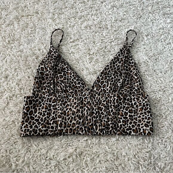 zara leopard bralette cropped top size medium - Picture 2 of 3